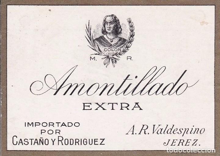Old Labels: Amontillado Extra A.R. Valdespino Jerez principios siglo XX