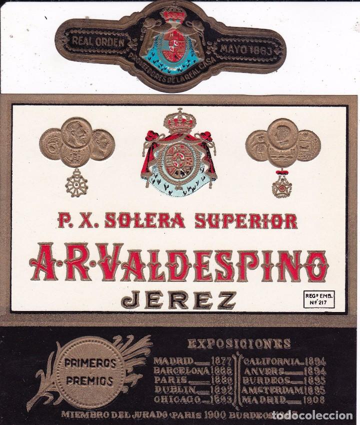 Etiquetas antiguas: A.R. Valdespino Jerez principios siglo XX