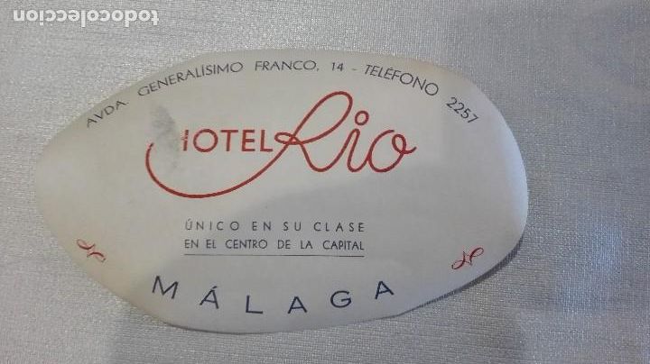 Etiquetas antiguas: Etiqueta hotel Rio ,Malaga