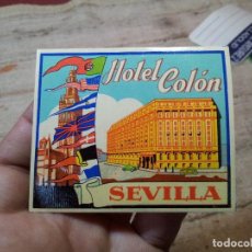 Etiquetas antiguas: - ETIQUETA HOTEL COLON SEVILLA - REVERSO ENGOMADO COLECCION PARTICULAR 