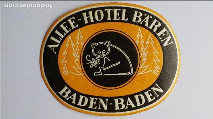 Etiquetas antiguas: Etiqueta de hotel baren ,baden-baden ,alemania