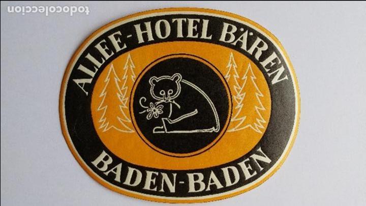 Etiquetas antiguas: Etiqueta de hotel baren ,baden-baden ,alemania