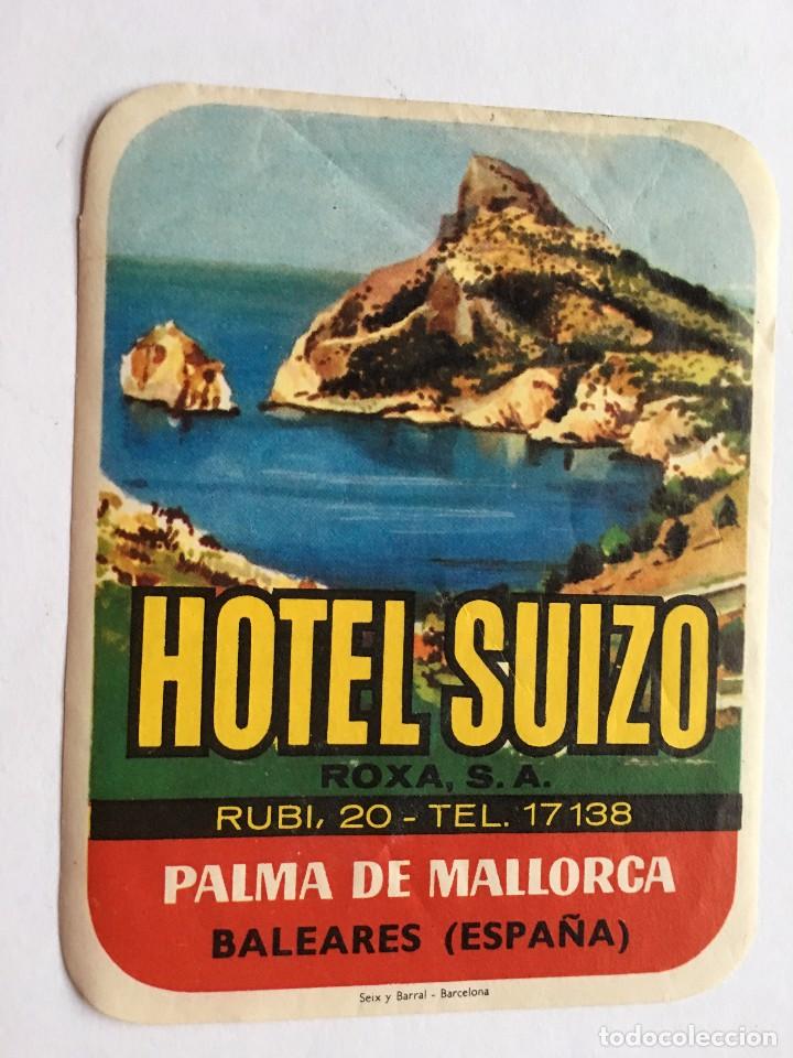 Etiquetas antiguas: RA300 ANTIGUA PUBLICIDAD ETIQUETA HOTEL SUIZO PLAMA DE  MALLORCA