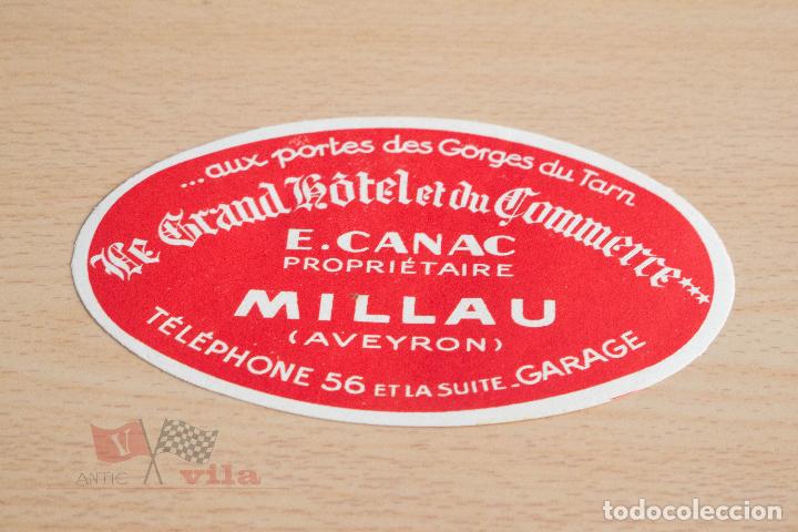 Etiquetas antiguas: Etiqueta / Pegatina antigua para maleta - Le Grand Hotel du Commerce - Millau