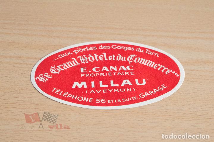 Etiquetas antiguas: Etiqueta / Pegatina antigua para maleta - Le Grand Hotel du Commerce - Millau