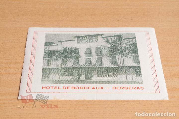 Etiquetas antiguas: Etiqueta / Pegatina antigua para maleta - Hotel de Bordeaux - Bergerac