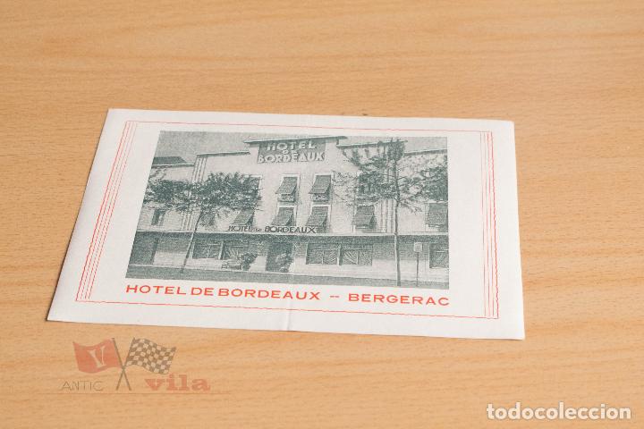 Etiquetas antiguas: Etiqueta / Pegatina antigua para maleta - Hotel de Bordeaux - Bergerac
