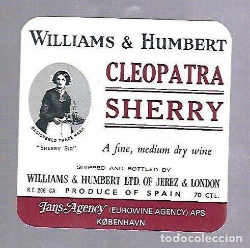 Etiquetas antiguas: ETIQUETA DE VINO. CLEOPATRA SHERRY. WILLIAMS & HUMBERT. 10 X 10CM