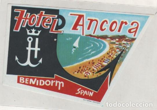 Etiquetas antiguas: ETIQUETA DE HOTEL ANCORA BENIDORM. SPAIN
