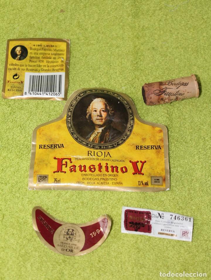 Etichette antiche: ETIQUETAS Y CORCHO FAUSTINO V RESERVA -Botella 75 Cl.-A&ntilde;o 1994