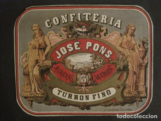 Etiquetas antiguas: CONFITERIA JOSE PONS - TURRON FINO -VER FOTOS - (V-9635) - Foto 2 - 79331949