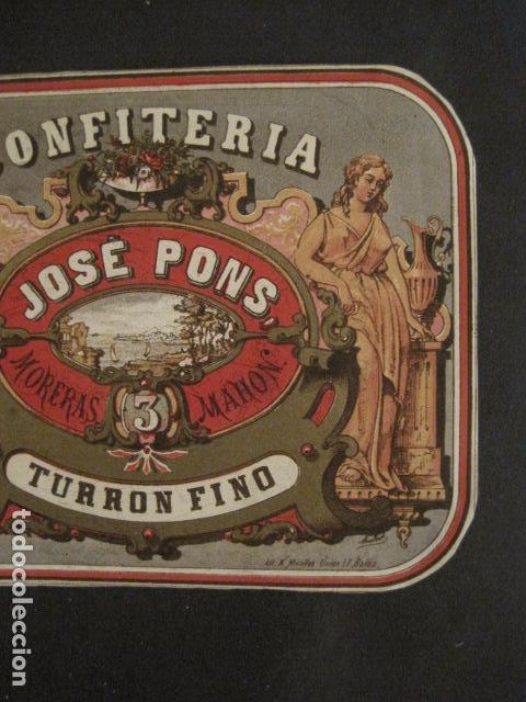 Etiquetas antiguas: CONFITERIA JOSE PONS - TURRON FINO -VER FOTOS - (V-9635) - Foto 6 - 79331949