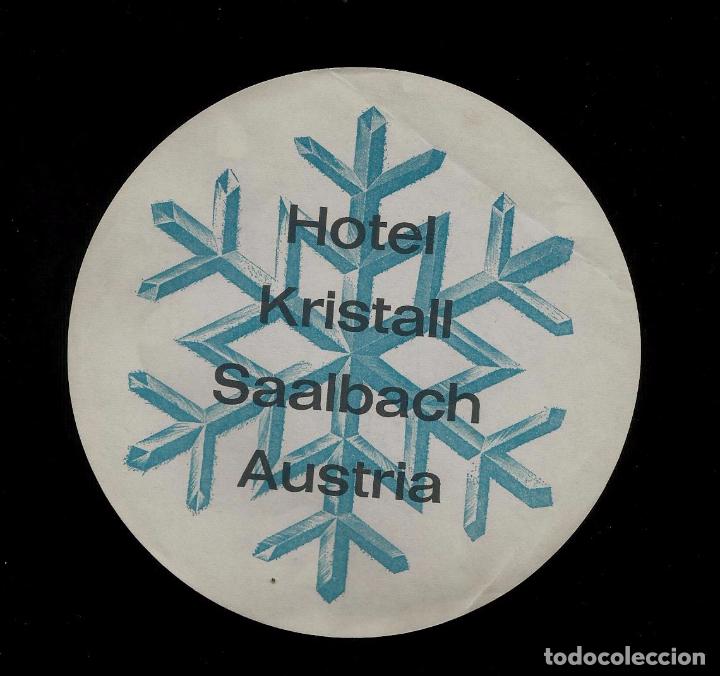 Etiquetas antiguas: ETIQUETA DE HOTEL - HOTEL KRISTALL - SAALBACH - AUSTRIA