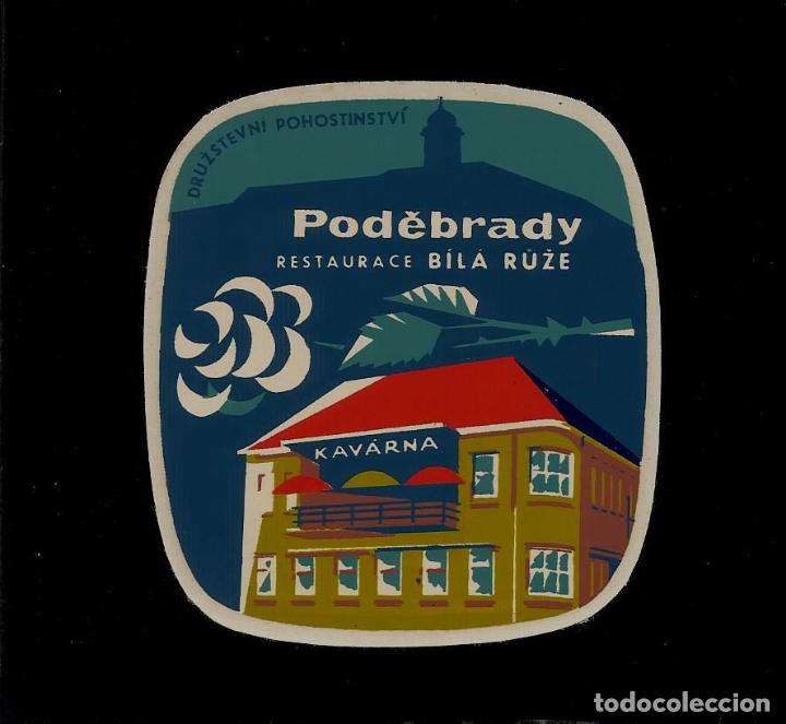 Etiquetas antiguas: ETIQUETA HOTEL - PODEBRADY - KAVARNA - RESTAURACE BILA RUZE - CHECOSLOVAKIA