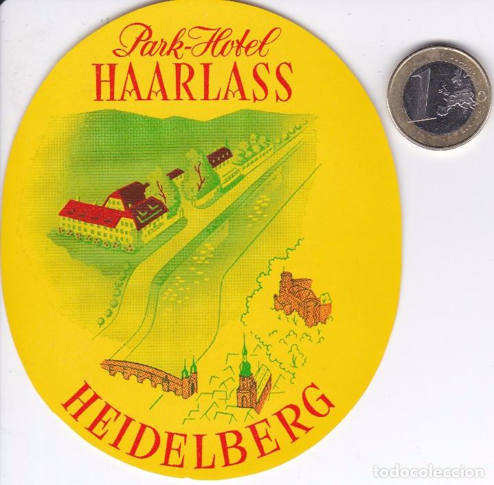Etiquetas antiguas: ETIQUETA DEL HOTEL HAARLASS  DE HEIDELBERG EN ALEMANIA (GERMANY)