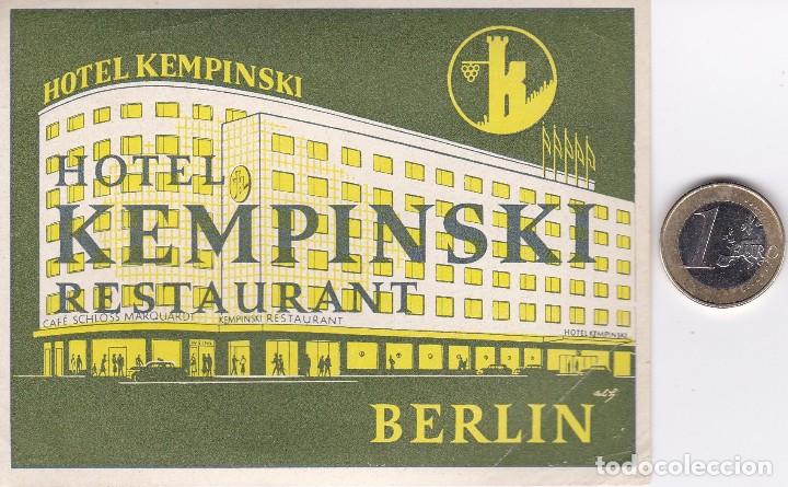 Etiquetas antiguas: ETIQUETA DEL HOTEL KEMPINSKI DE BERLIN EN ALEMANIA (GERMANY)