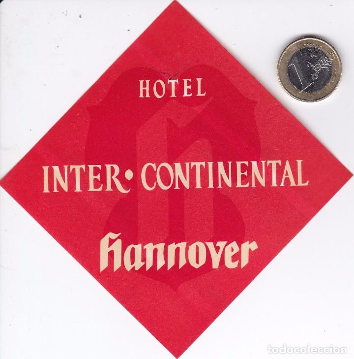 Etiquetas antiguas: ETIQUETA ADHESIVO DEL HOTEL INTER-CONTINENTAL DE HANNOVER EN ALEMANIA (GERMANY)