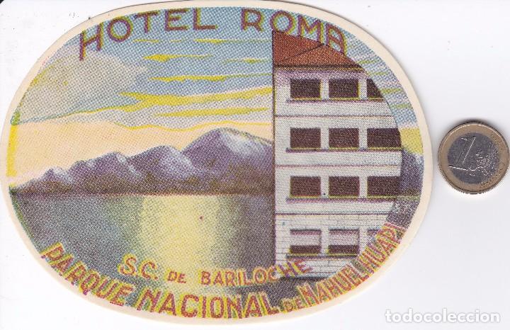 Etiquetas antiguas: ETIQUETA DEL HOTEL ROMA EN BARILOCHE (PARQUE NACIONAL NAHUEL HUAPI) EN ARGENTINA