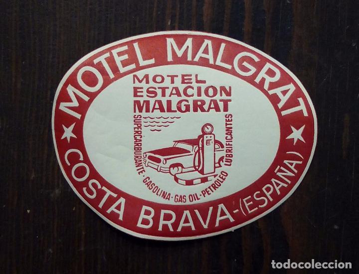 Etiquetas antiguas: ANTIGUA ETIQUETA - PEGATINA PARA MALETAS MOTEL MALGRAT - COSTA BRAVA (ESPA&Ntilde;A).