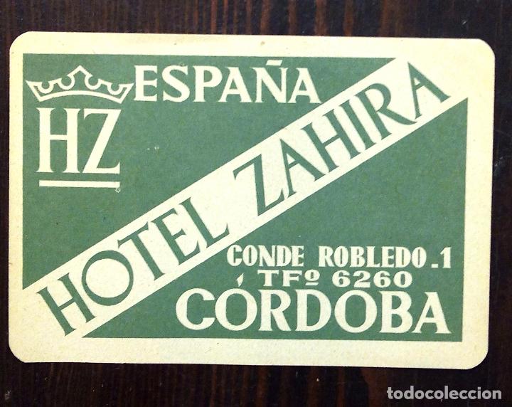 Etiquetas antiguas: ANTIGUA ETIQUETA - PEGATINA PARA MALETAS HOTEL ZAHIRA - C&Oacute;RDOBA - ESPA&Ntilde;A.