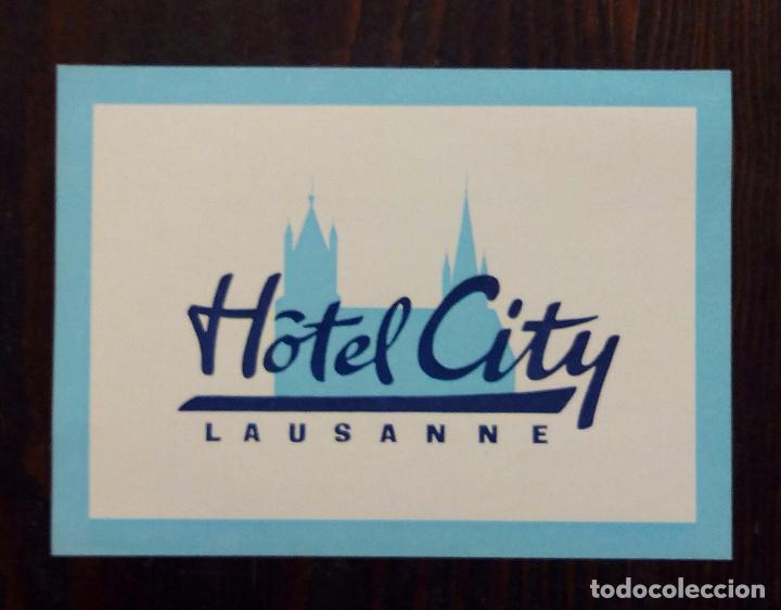 Etiquetas antiguas: ANTIGUA ETIQUETA - PEGATINA PARA MALETAS H&Ocirc;TEL CITY - LAUSANNE.