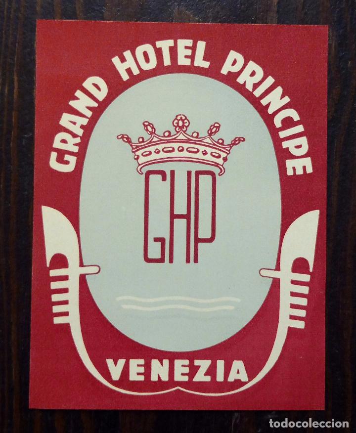 Etiquetas antiguas: ANTIGUA ETIQUETA - PEGATINA PARA MALETAS GRAND HOTEL PRINCIPE - VENEZIA.