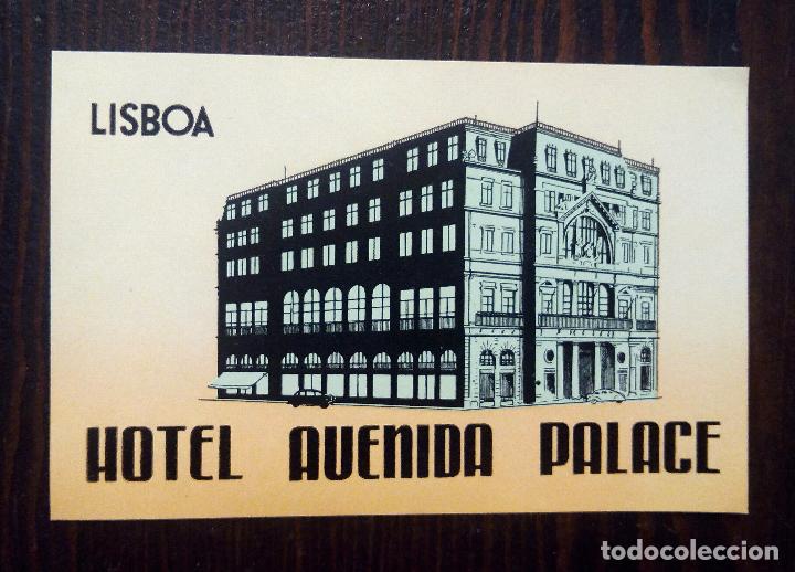 Etiquetas antiguas: ANTIGUA ETIQUETA - PEGATINA PARA MALETAS HOTEL AVENIDA PALACE - LISBOA.