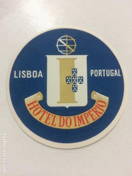 Etiquetas antiguas: ETIQUETA HOTEL DO IMPERIO, LISBOA PORTUGAL, LUGGAGE LABEL.