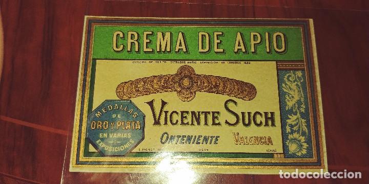Etiquetas antiguas: Antigua etiqueta de crema de apio de vicente such onteniente valencia