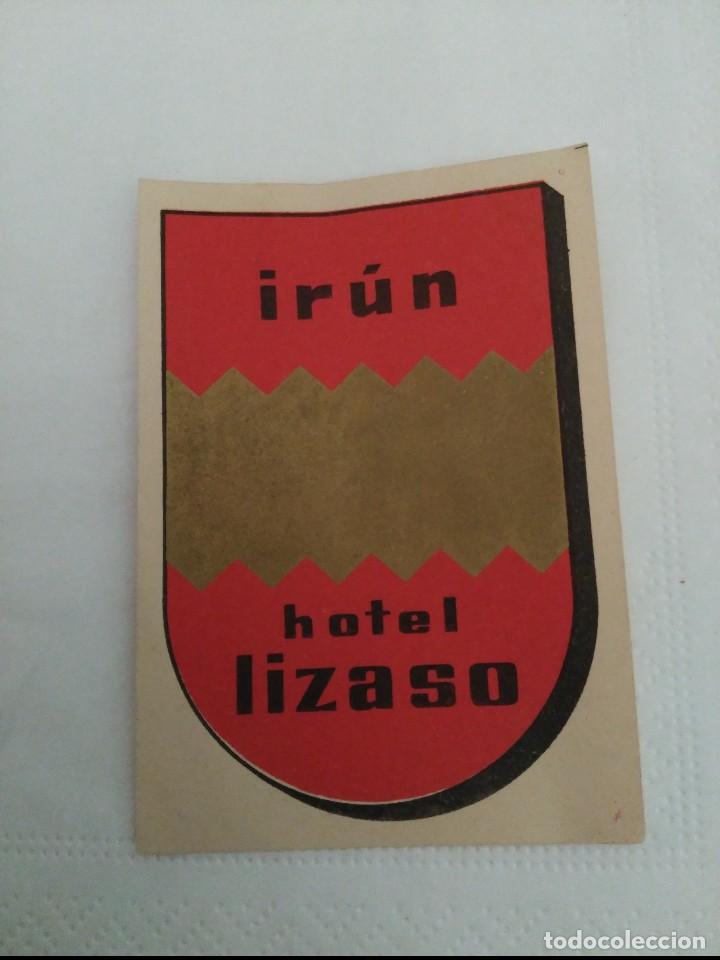 Etiquetas antiguas: etiqueta del hotel lizaso de irun
