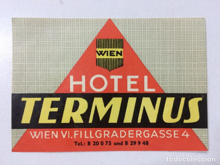 Etiquetas antiguas: ETIQUETA HOTEL TERMINUS VIENA WIEN AUSTRIA LUGGAGE LABEL.