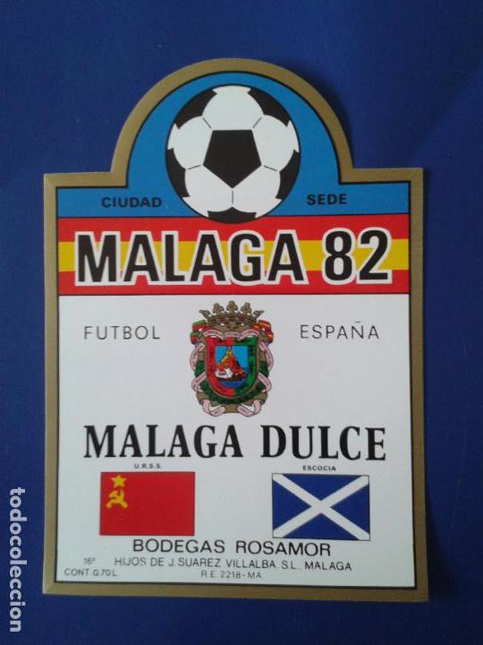 Etiquetas antiguas: ETIQUETA DE VINO MALAGA DULCE ESPA&Ntilde;A 82 MUNDIAL 1982 BODEGAS ROSAMOR CIUDAD SEDE - MALAGA