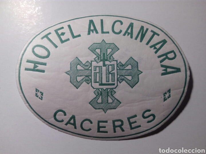 Etiquetas antiguas: Etiqueta Hotel Alcantara - C&aacute;ceres - Espa&ntilde;a
