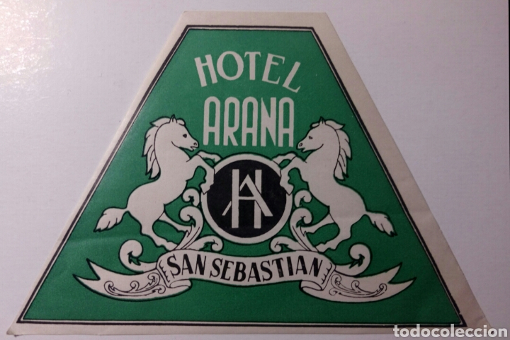 Etiquetas antiguas: Etiqueta Hotel Arana - San Sebastian - Espa&ntilde;a