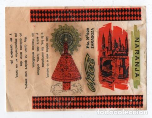 Etiquetas antigas: ENVOLTORIO DE ADOQUIN CARAMELO TIPICO ARAGONES NICE SABOR NARANJA