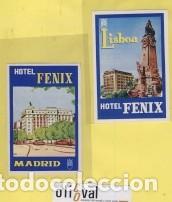 Etiquetas antiguas: ETIQUETA HOTEL HUSA FENIX LISBOA- FENIX MADRD