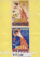Etiquetas antiguas: ETIQUETA HOTEL ALHAMBRA PALACE GRANADA DOS ETIQUETAS CONOZCO SEIS VARIANTES DE ESTE MODELO EHES 5