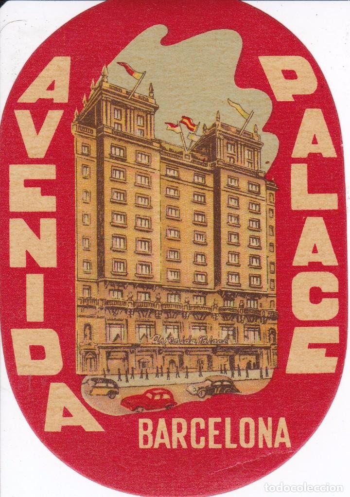 Etiquetas antiguas: ANTIGUA ETIQUETA DEL HOTEL AVENIDA PALACE DE BARCELONA