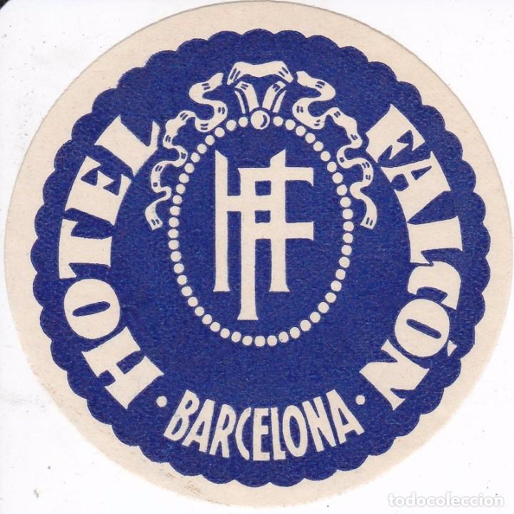 Etiquetas antiguas: ANTIGUA ETIQUETA DEL HOTEL FALCON DE BARCELONA