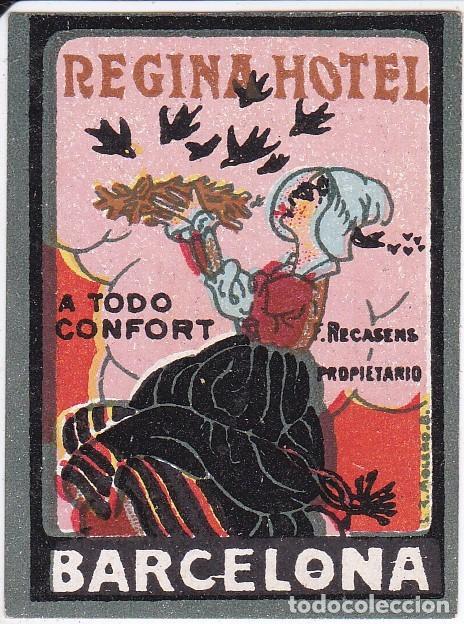 Etiquetas antiguas: ANTIGUA ETIQUETA DEL HOTEL REGINA DE BARCELONA