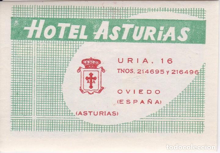 Etiquetas antiguas: ANTIGUA ETIQUETA DEL HOTEL  ASTURIAS