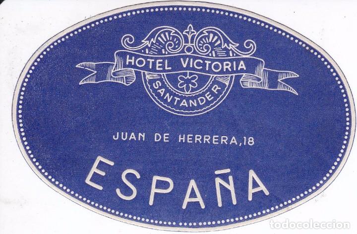 Etiquetas antiguas: ANTIGUA ETIQUETA DEL HOTEL VICTORIA DE SANTANDER