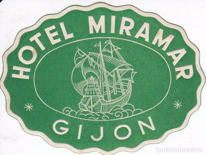 Etiquetas antiguas: ANTIGUA ETIQUETA DEL HOTEL MIRAMAR DE GIJON