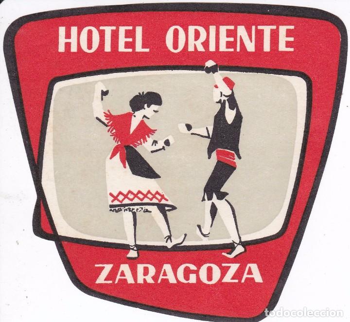 Etiquetas antiguas: ANTIGUA ETIQUETA DEL HOTEL ORIENTE DE ZARAGOZA
