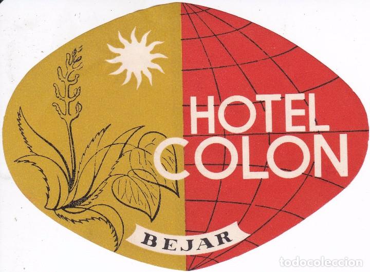 Etiquetas antiguas: ANTIGUA ETIQUETA DEL HOTEL COLON DE BEJAR