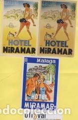 Etiquetas antiguas: ETIQUETA HOTEL MIRAMAR MALAGA VER FORMATOS CONOZCO 5 VARIANTES EHES 12
