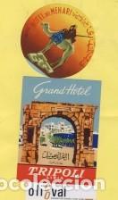 Etiquetas antiguas: ETIQUETA HOTEL AFRICA LIBIA TRIPOLI MEHARI GRAND HOTEL DOS ETIQUETAS EHES-015