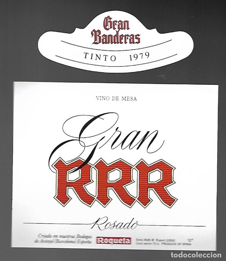 Etiquetas antiguas: ETIQUETA VINO GRAN RRR ROSADO DE ROQUETA. SIN PEGAR. IMPECABLE. A&Ntilde;OS 80