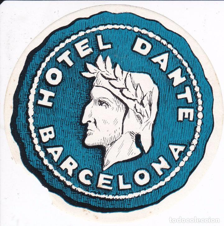 Etiquetas antiguas: ANTIGUA ETIQUETA DEL HOTEL DANTE DE BARCELONA