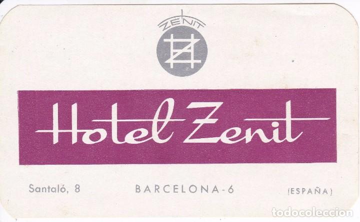 Etiquetas antiguas: ANTIGUA ETIQUETA DEL HOTEL ZENIT DE BARCELONA